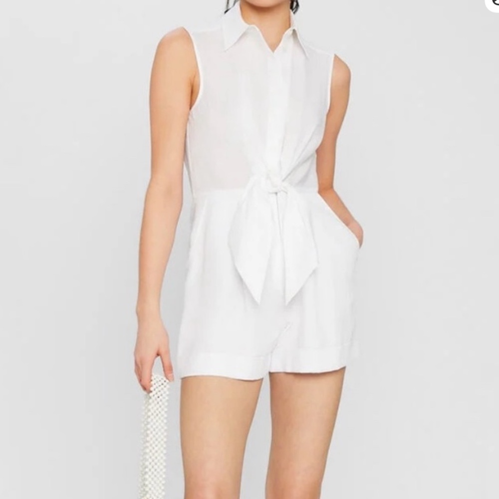 Linen blend romper